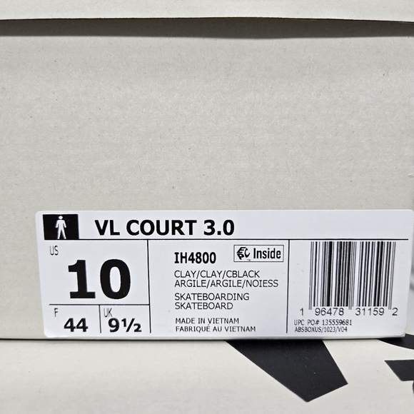 New adidas VL Court 3.0 Clay Core Black Men's Shoes Size 10 - Picture 8 of 8